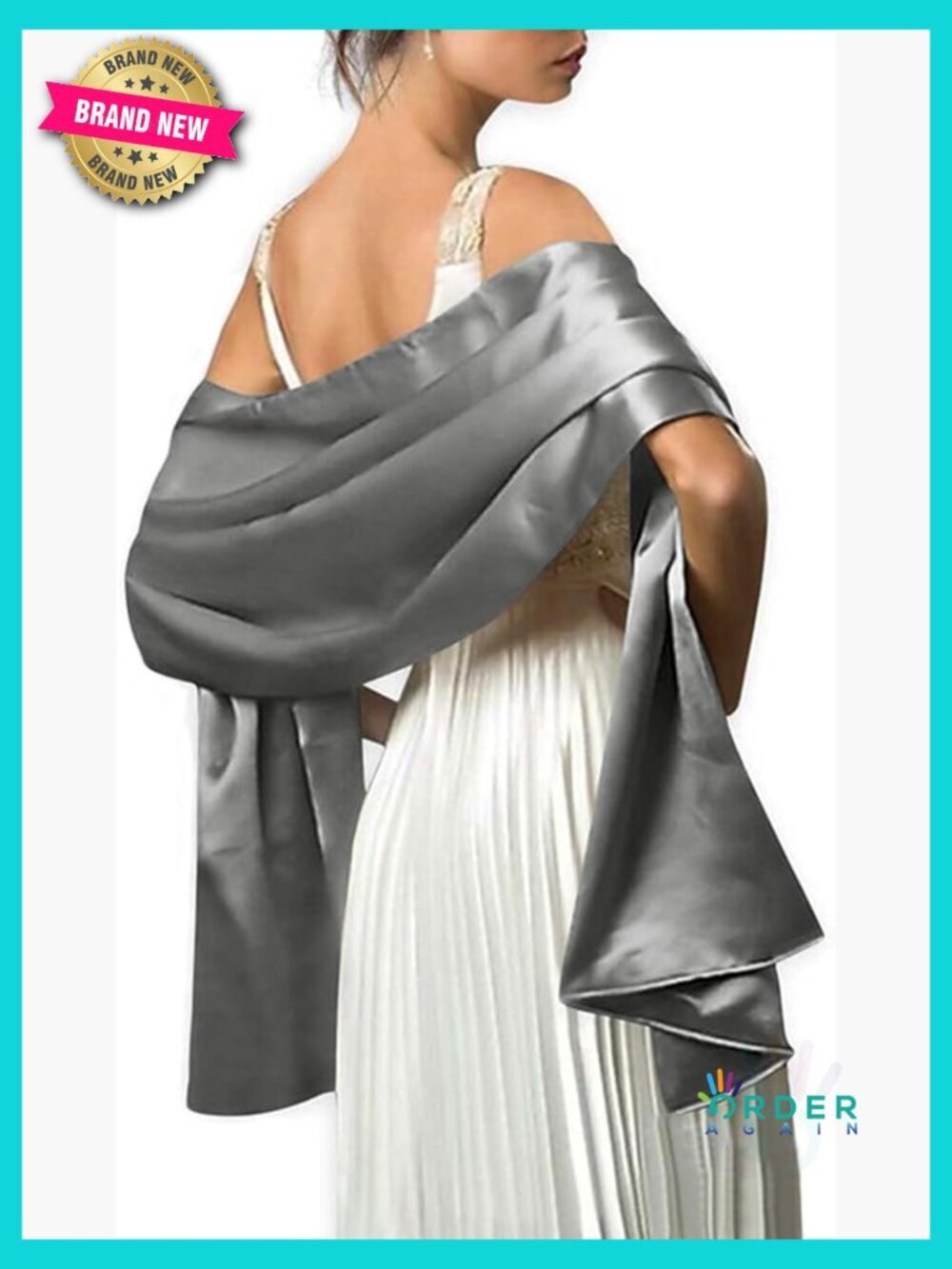 Extra Long Satin Shawl Wrap for Evening Dress Formal Wedding Bridal Party